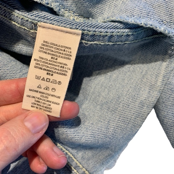 FREE PEOPLE | NWOT Baja Hooded Distressed Denim Jacket - Picture 10 of 13